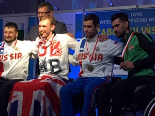 Piers getting his gold medal.Warsaw 2018