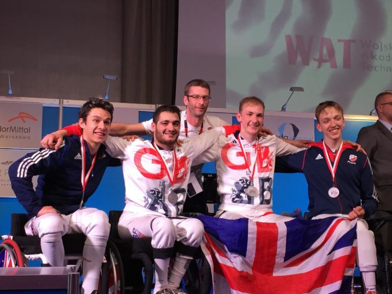 Team Silver for GBR Wheelchair fencers warsaw 2018