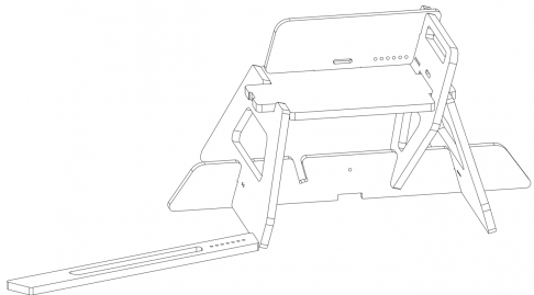 pencil image of one side of the SwordSeat