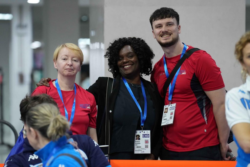 Denise Johnson, Pat Aiyenuro and Oliver Graham smile to the camera