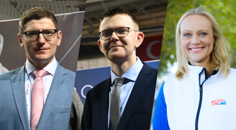 A collage of Jon Willis, Sam McLellan and Georgina Usher smiling to the camera