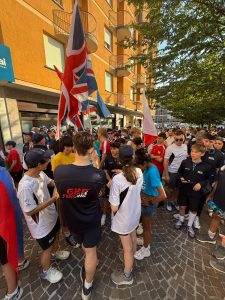 GBR fencers attend the parade in Cividale del Friuli